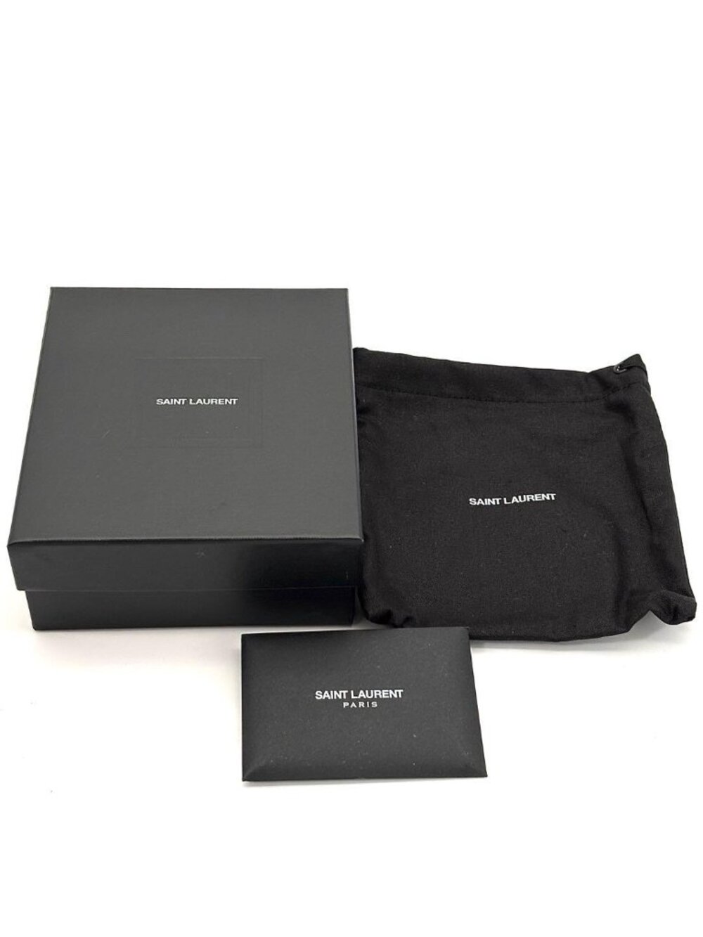 Saint Laurent Wallet Stitch Caviar Leather YSL Black - Picture 10 of 11
